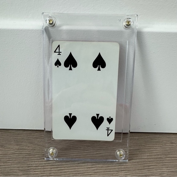 Vintage Givenchy Collectible Playing Card 4 of Spades in a UV Protective Case - Picture 2 of 3